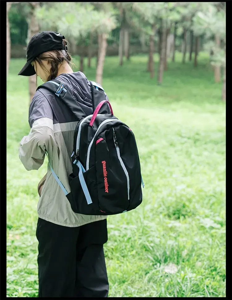 Tas Ransel Wanita Bahan Nylon Polos Warna Hitam Bentuk Kotak Tali Lebar Resleting Katalog