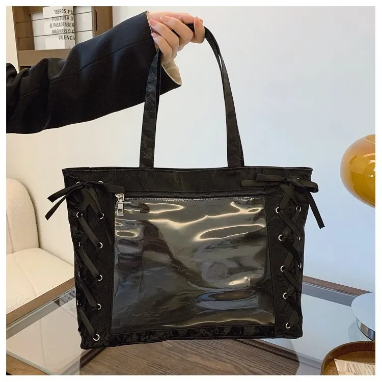 Tas Selempang Wanita Bahan PU Sintetis Motif Print Warna Putih Bentuk Kotak Tali Motif Floral