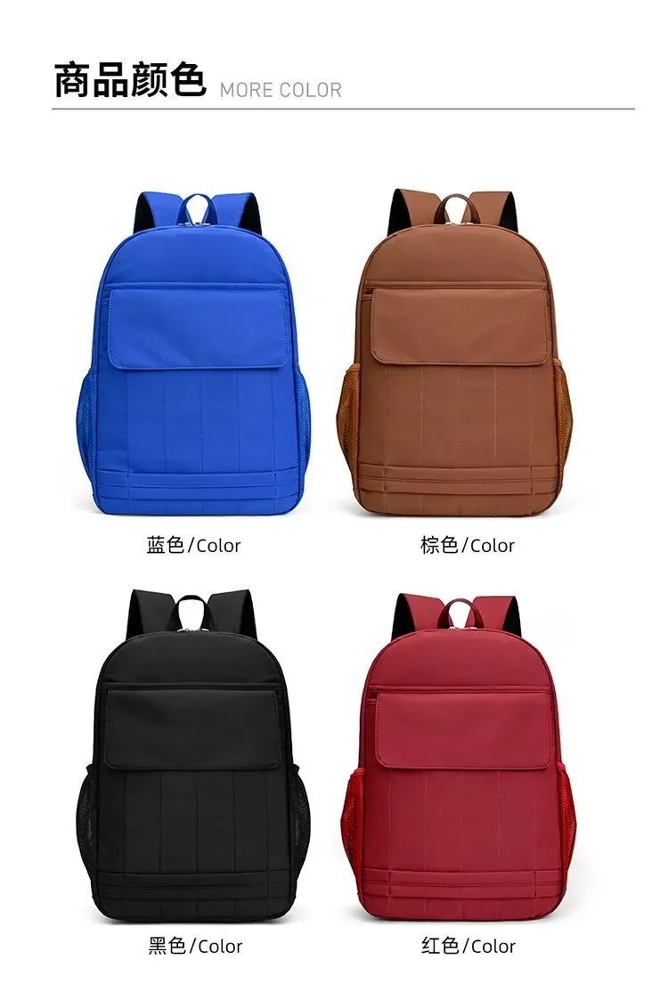 Tas Ransel Wanita Bahan Nylon Polos Warna Hitam Bentuk Kotak Tali Lebar untuk Travel Grosir
