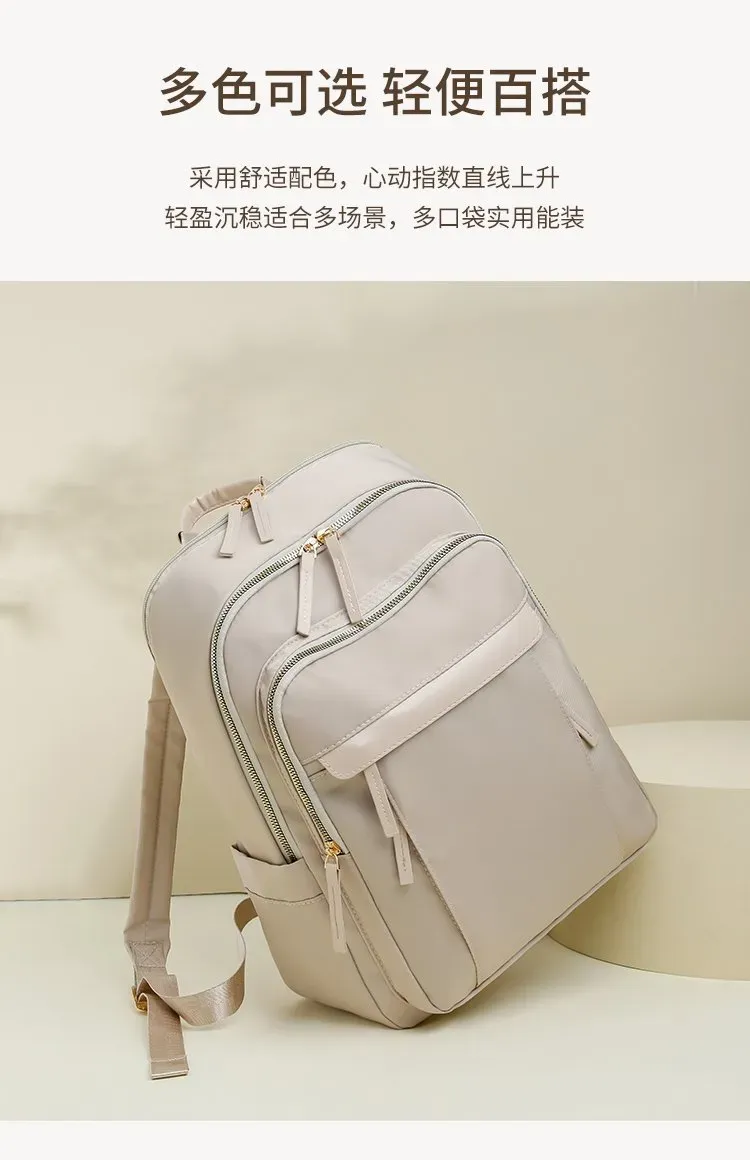Tas Ransel Wanita Bahan Oxford Polos Warna Hitam Bentuk Kotak Tali Lebar Stok China