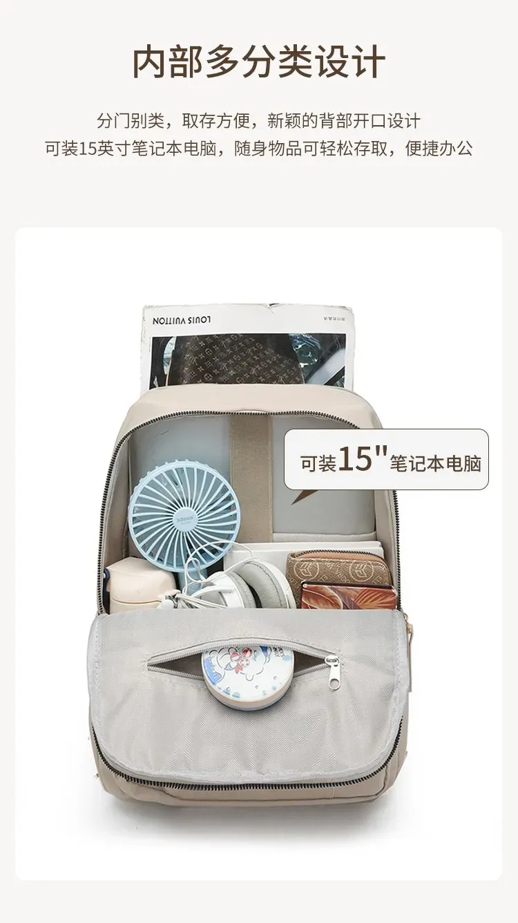 Tas Ransel Wanita Bahan Oxford Polos Warna Hitam Bentuk Kotak Tali Lebar Stok China