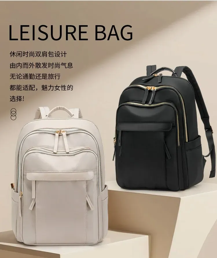 Tas Ransel Wanita Bahan Oxford Polos Warna Hitam Bentuk Kotak Tali Lebar Stok China