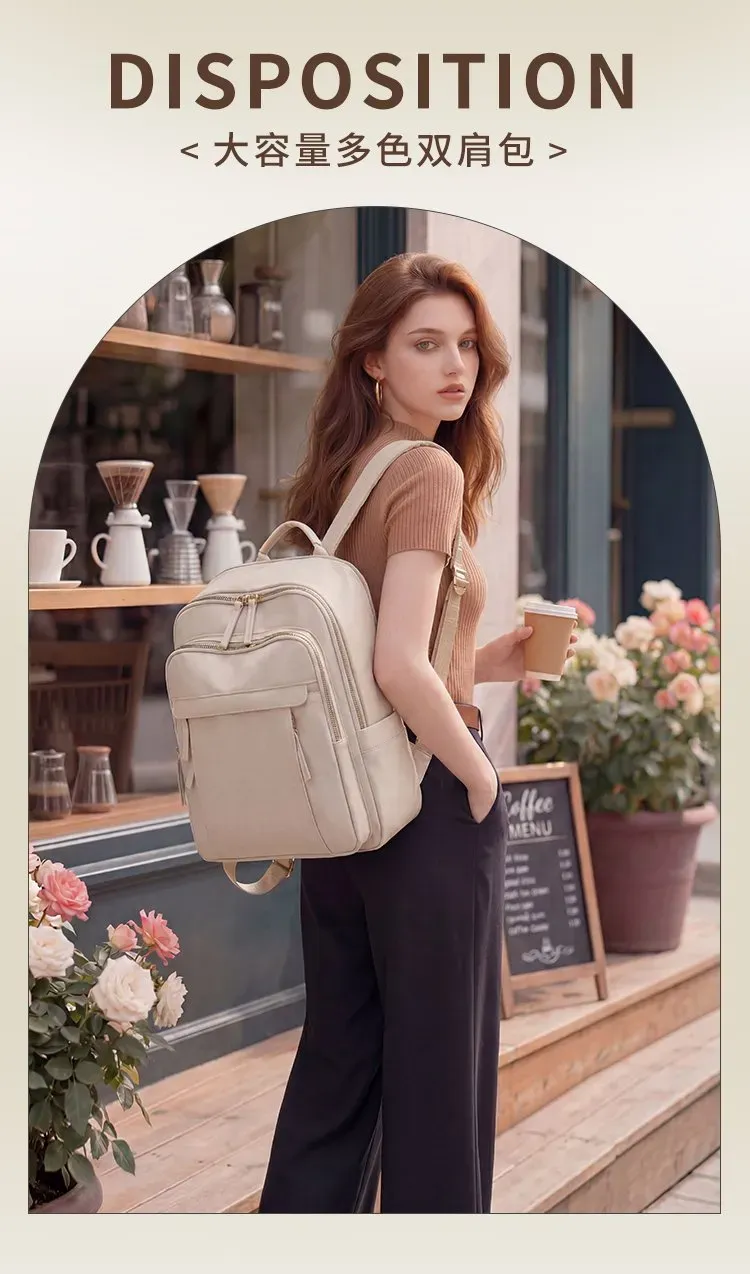 Tas Ransel Wanita Bahan Oxford Polos Warna Hitam Bentuk Kotak Tali Lebar Stok China