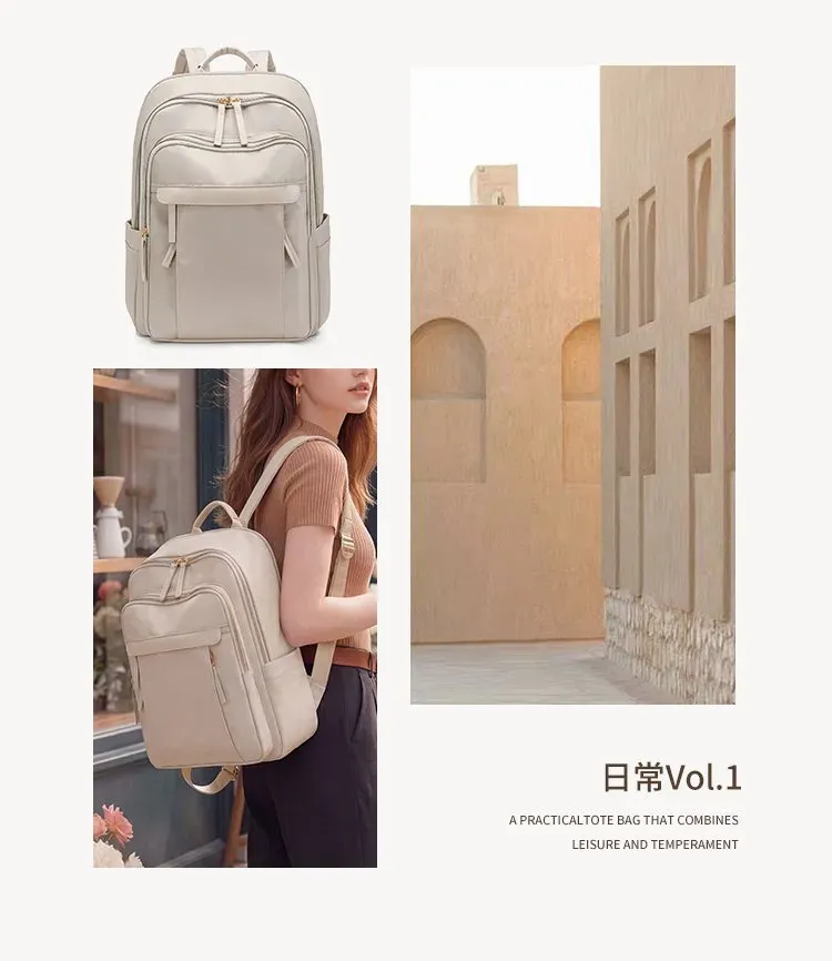 Tas Ransel Wanita Bahan Oxford Polos Warna Hitam Bentuk Kotak Tali Lebar Stok China