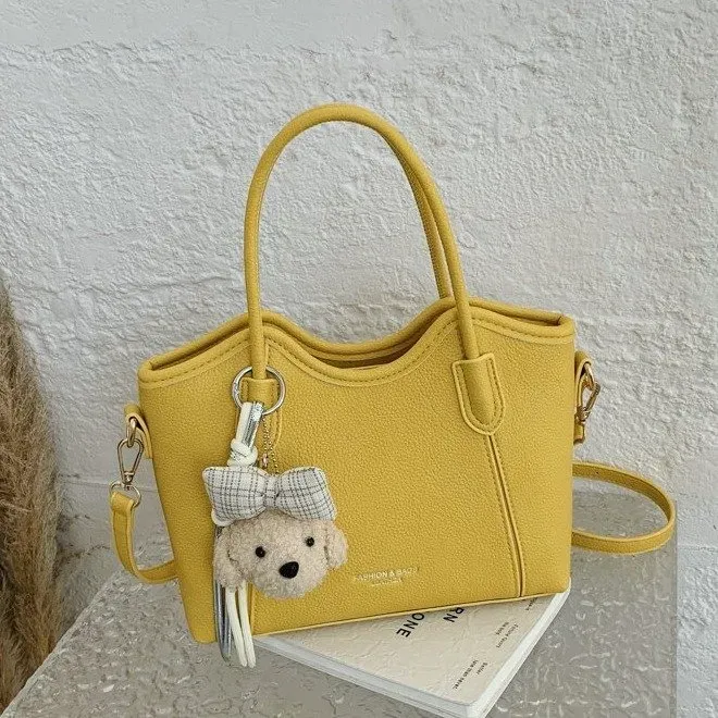 Tas Selempang Wanita Bahan PU Sintetis Polos Warna Biru Bentuk Kotak Tali Resleting Grosir