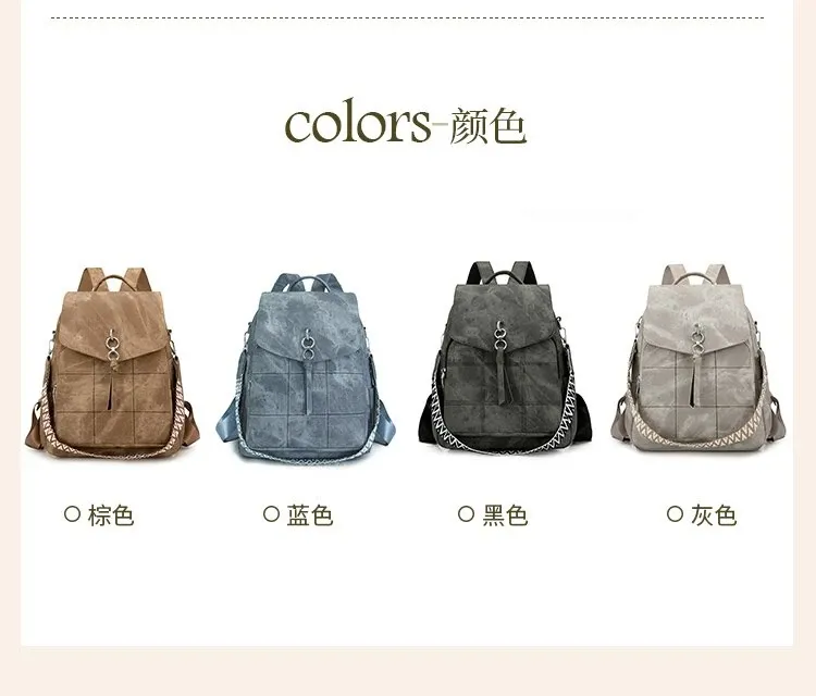 Tas Ransel Wanita Bahan PU Sintetis Polos Warna Hitam Bentuk Kotak Tali Lebar Pilihan Reseller