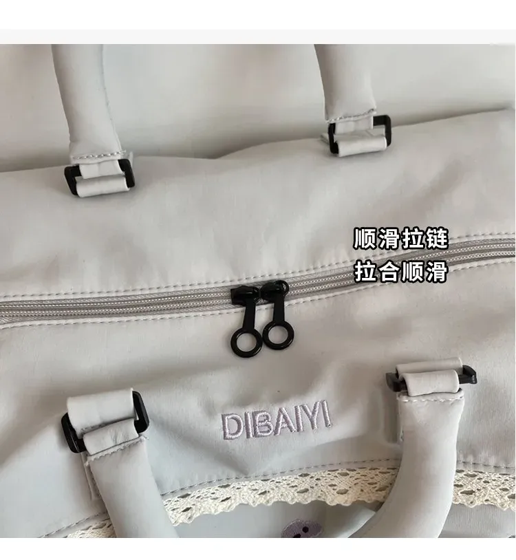 Tas Selempang Wanita Bahan Oxford Motif Bow Warna Abu-Abu Bentuk Kotak Tali Grosir Import