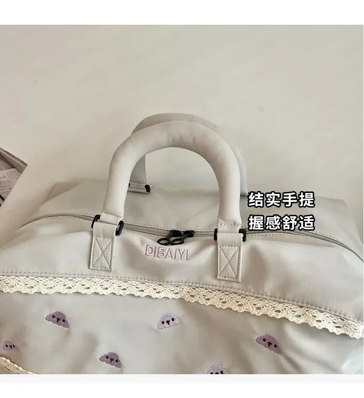 Tas Selempang Wanita Bahan Oxford Motif Bow Warna Abu-Abu Bentuk Kotak Tali Grosir Import
