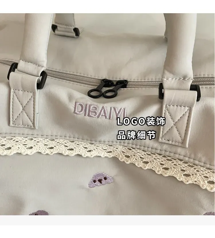 Tas Selempang Wanita Bahan Oxford Motif Bow Warna Abu-Abu Bentuk Kotak Tali Grosir Import