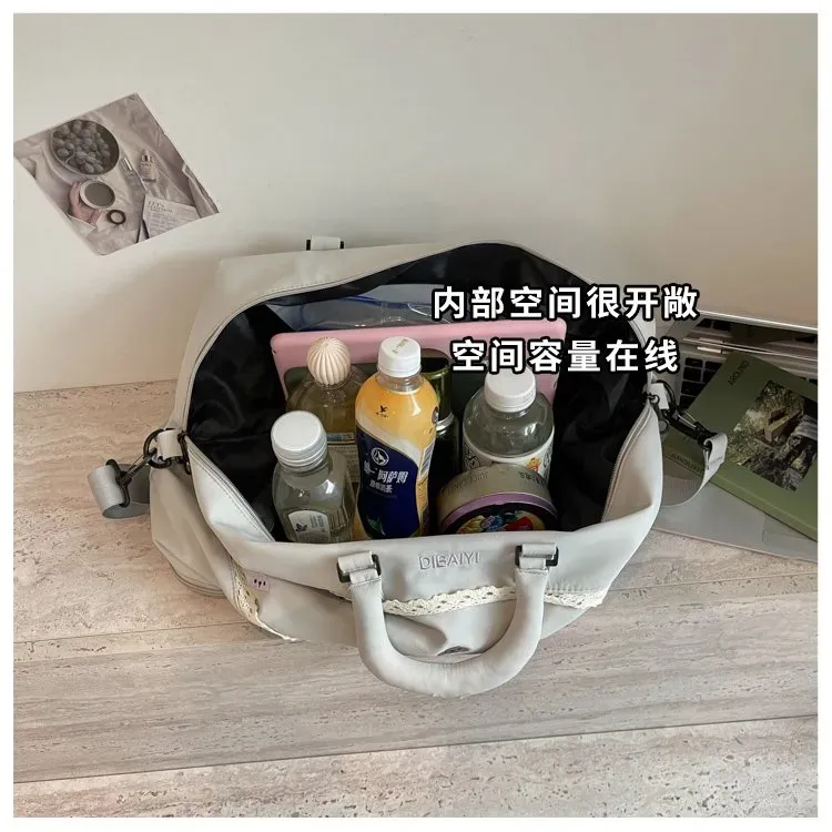 Tas Selempang Wanita Bahan Oxford Motif Bow Warna Abu-Abu Bentuk Kotak Tali Grosir Import