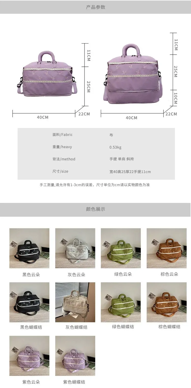 Tas Selempang Wanita Bahan Oxford Motif Bow Warna Abu-Abu Bentuk Kotak Tali Grosir Import