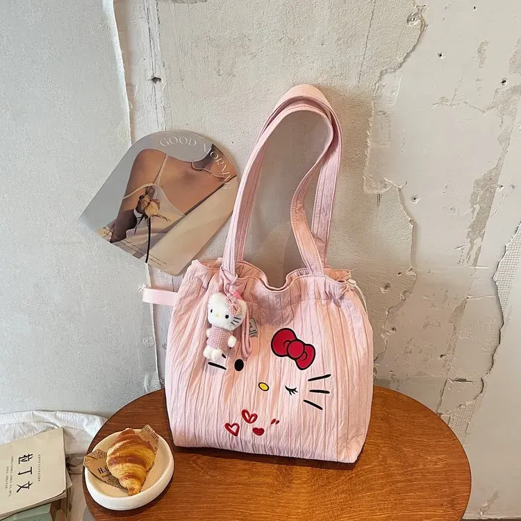 Tas Selempang Wanita Bahan PU Sintetis Motif Print Warna Pink Bentuk Kotak Tali untuk Reseller