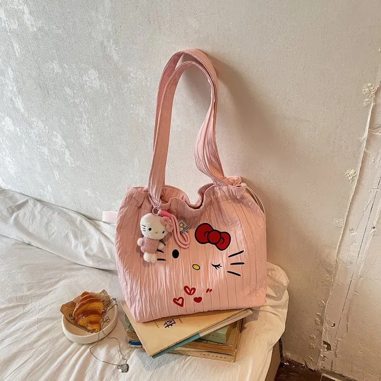 Tas Selempang Wanita Bahan PU Sintetis Motif Print Warna Pink Bentuk Kotak Tali untuk Reseller