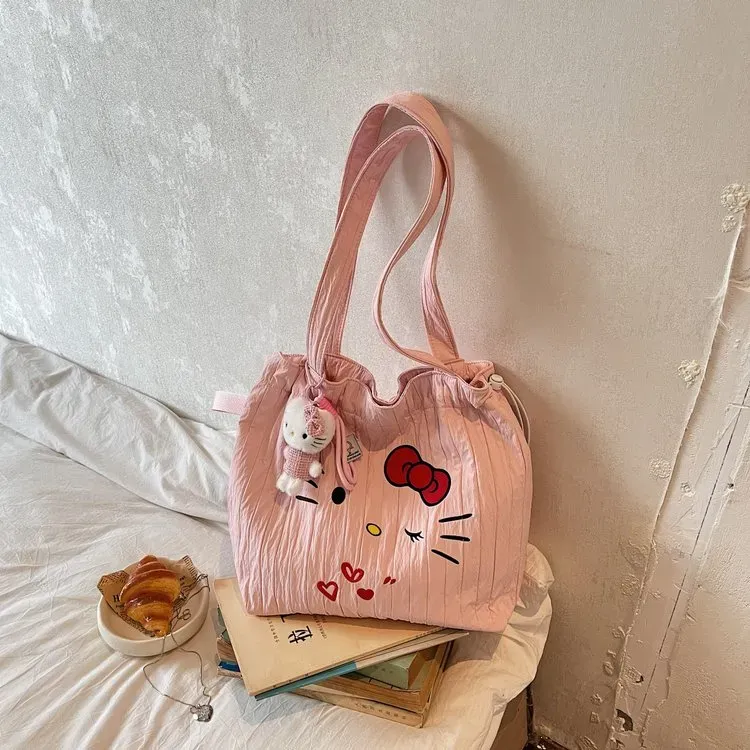 Tas Selempang Wanita Bahan PU Sintetis Motif Print Warna Pink Bentuk Kotak Tali untuk Reseller