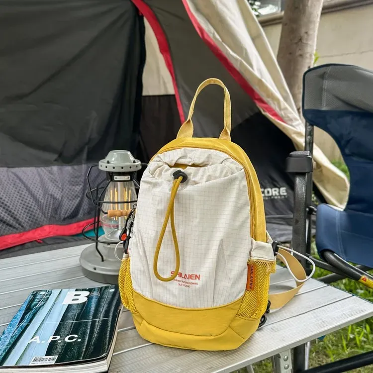 Tas Ransel Wanita Bahan Nylon Polos Warna Hitam Bentuk Kotak Tali Lebar Koleksi Reseller