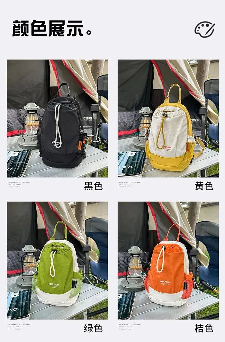 Tas Ransel Wanita Bahan Nylon Polos Warna Hitam Bentuk Kotak Tali Lebar Koleksi Reseller