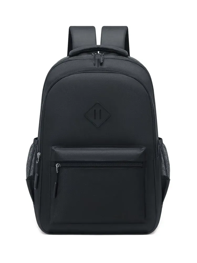 Tas Ransel Wanita Bahan Nylon Polos Warna Putih Bentuk Kotak Tali Lebar Resleting Bahan PU