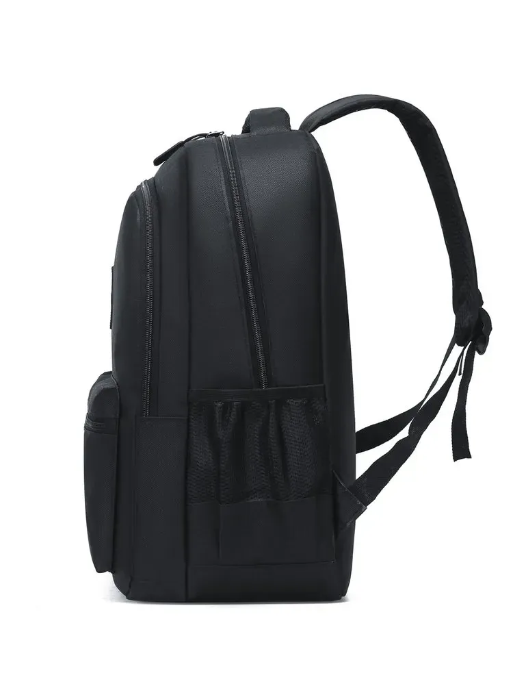 Tas Ransel Wanita Bahan Nylon Polos Warna Putih Bentuk Kotak Tali Lebar Resleting Bahan PU