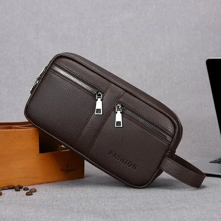Tas Kosmetik Bahan PU Sintetis Polos Warna Hitam Bentuk Kotak Tali Lebar Grosir Import