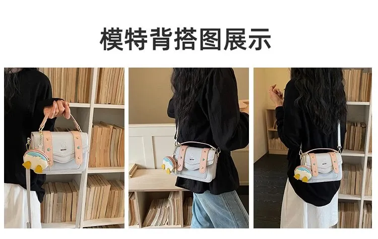 Tas Selempang Wanita Bahan PU Sintetis Polos Warna Pink Bentuk Kotak Tali Stok China