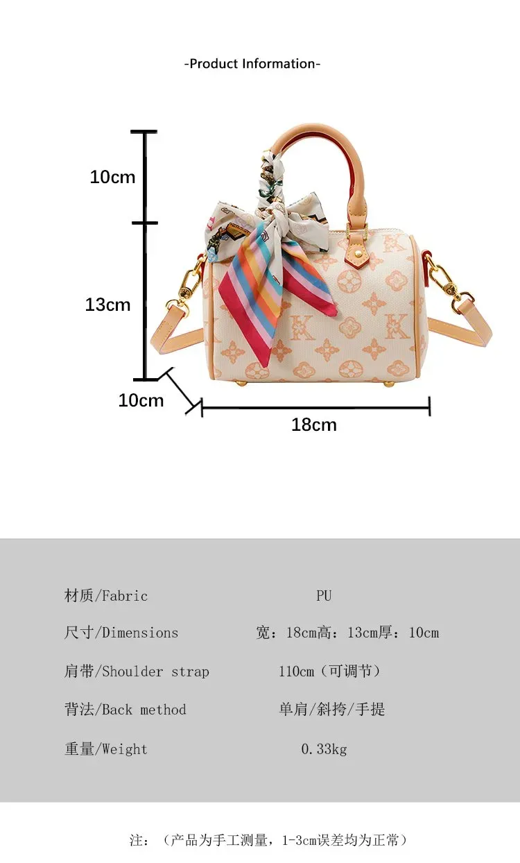 Tas Selempang Wanita Bahan PU Sintetis Motif Print Warna Biru Bentuk Kotak Tali Resleting