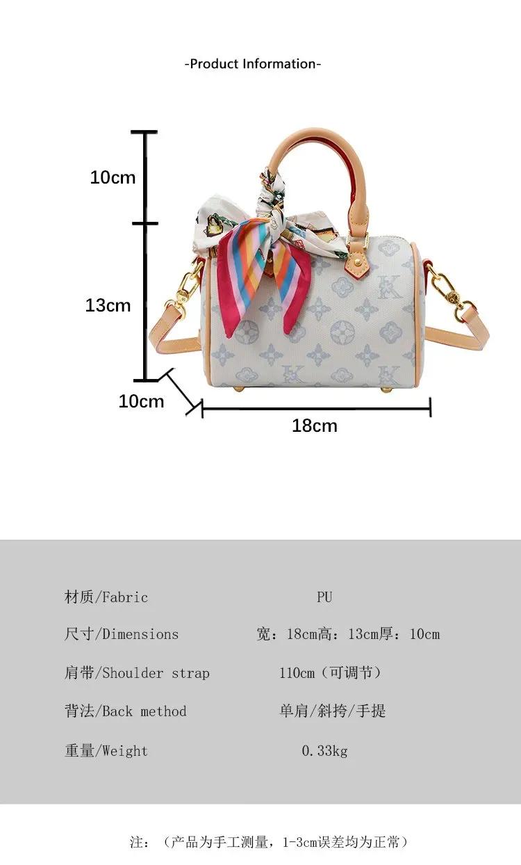 Tas Selempang Wanita Bahan PU Sintetis Motif Print Warna Biru Bentuk Kotak Tali Resleting