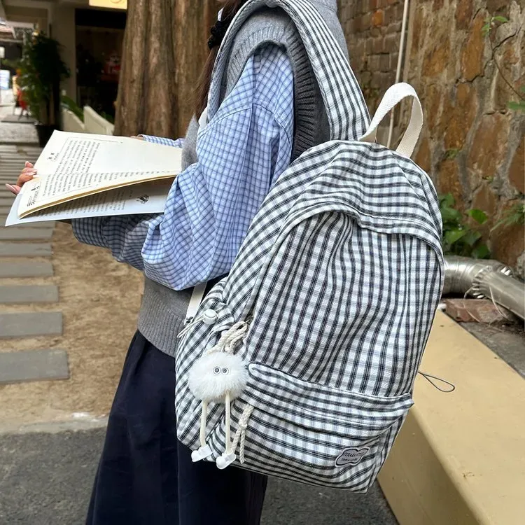 Tas Ransel Wanita Bahan PU Sintetis Motif Polkadot Warna Hitam Bentuk Kotak Tali