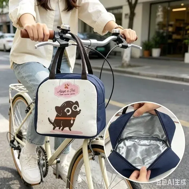 Tas Bahu Wanita Bahan Nylon Motif Print Warna Putih Bentuk Kotak Tali Lebar Grosir Import