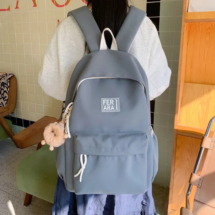 Tas Ransel Wanita Bahan Nylon Polos Warna Hijau Bentuk Kotak Tali Panjang Grosir Import