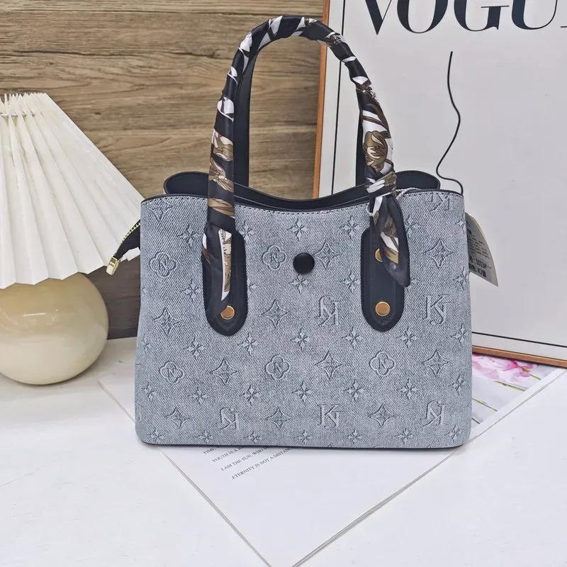 Tas Selempang Wanita Bahan Oxford Motif Print Bentuk Kotak Tali Lebar Model Flap Grosir Import