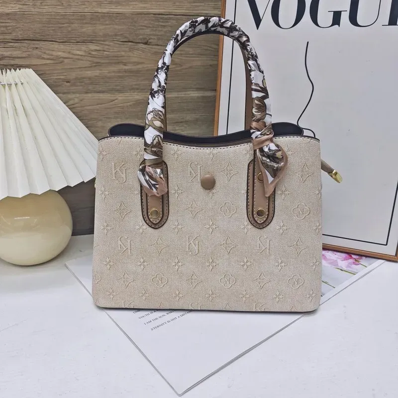 Tas Selempang Wanita Bahan Oxford Motif Print Bentuk Kotak Tali Lebar Model Flap Grosir Import