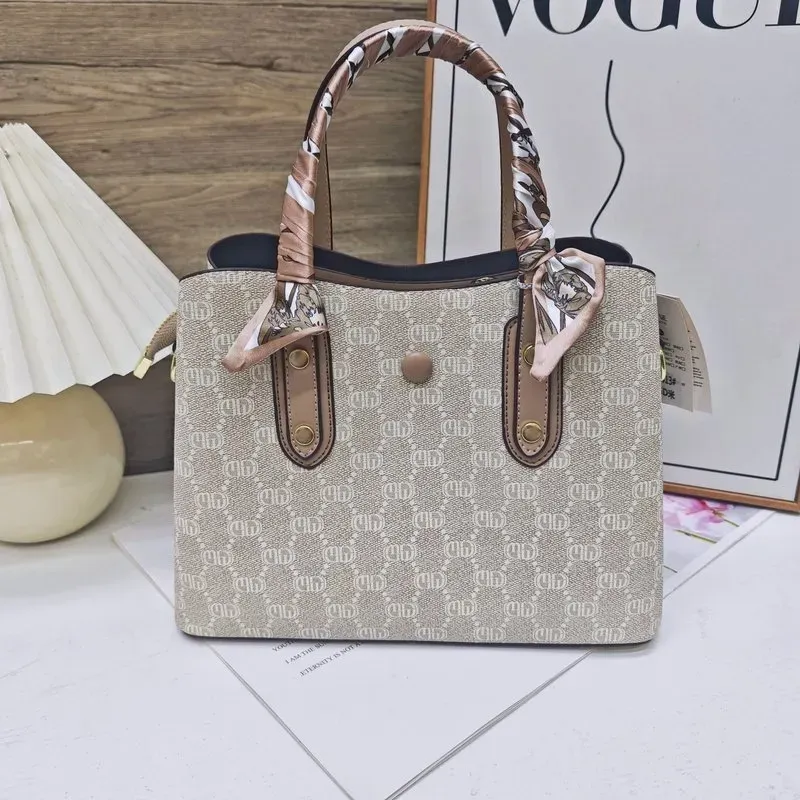 Tas Selempang Wanita Bahan Oxford Motif Print Bentuk Kotak Tali Lebar Model Flap Grosir Import