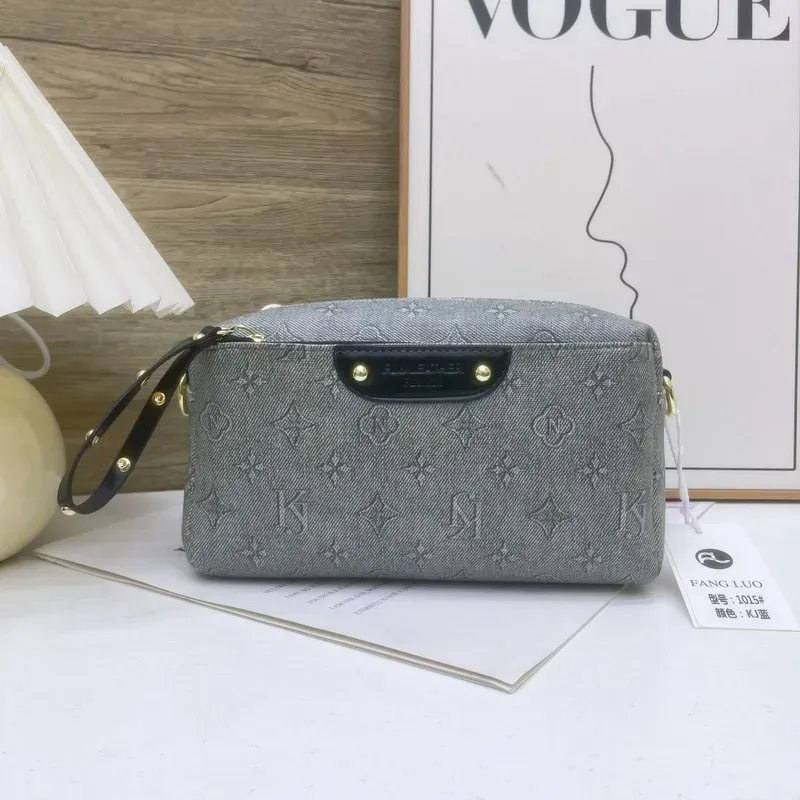 Tas Selempang Wanita Bahan PU Sintetis Motif Floral Bentuk Kotak Tali Panjang Grosir Import