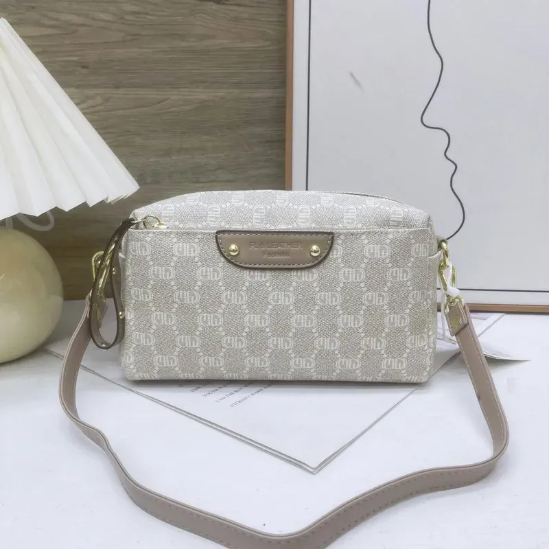 Tas Selempang Wanita Bahan PU Sintetis Motif Floral Bentuk Kotak Tali Panjang Grosir Import