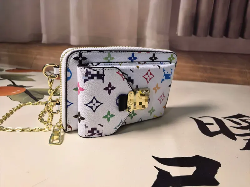Tas Selempang Wanita Bahan PU Sintetis Motif Print Bentuk Kotak Tali Panjang Stok China