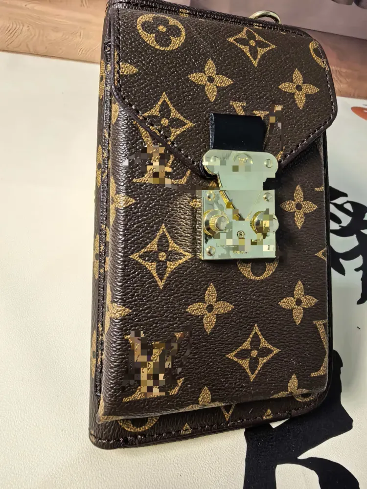 Tas Selempang Wanita Bahan PU Sintetis Motif Print Bentuk Kotak Tali Panjang Stok China