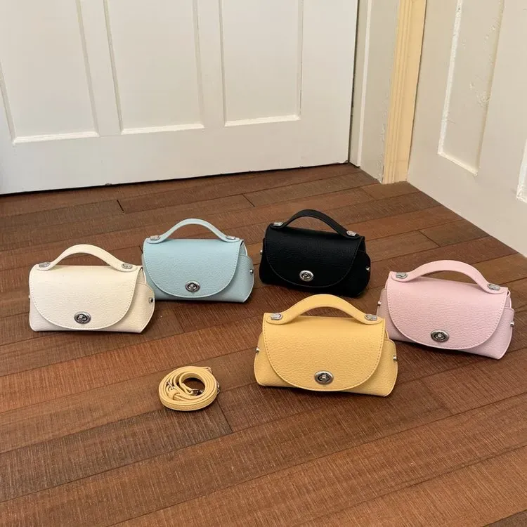 Tas Selempang Wanita Bahan PU Sintetis Tekstur Anyam Warna Hitam Bentuk Kotak untuk Reseller