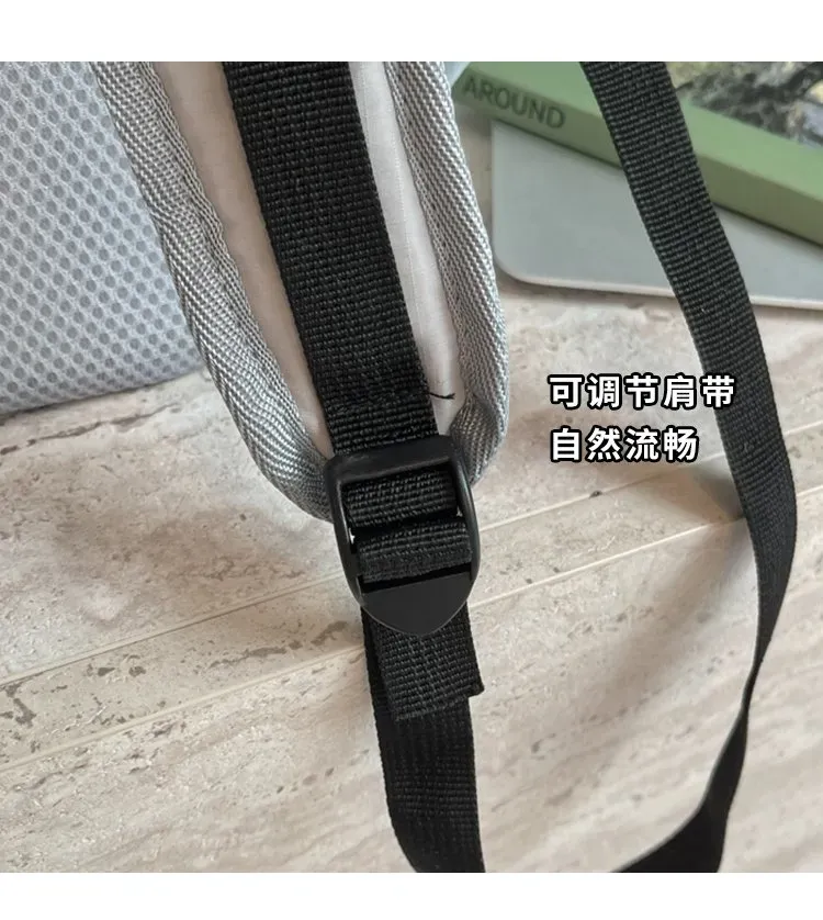 Tas Ransel Wanita Bahan Kain Polos Warna Biru Bentuk Kotak Tali Lebar Resleting Katalog Grosir