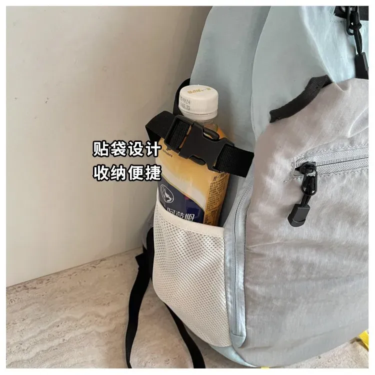 Tas Ransel Wanita Bahan Kain Polos Warna Biru Bentuk Kotak Tali Lebar Resleting Katalog Grosir