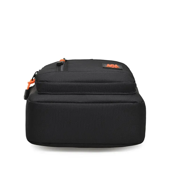 Tas Selempang Pria Bahan Nylon Polos Warna Hitam Bentuk Kotak Tali Panjang untuk Toko Online
