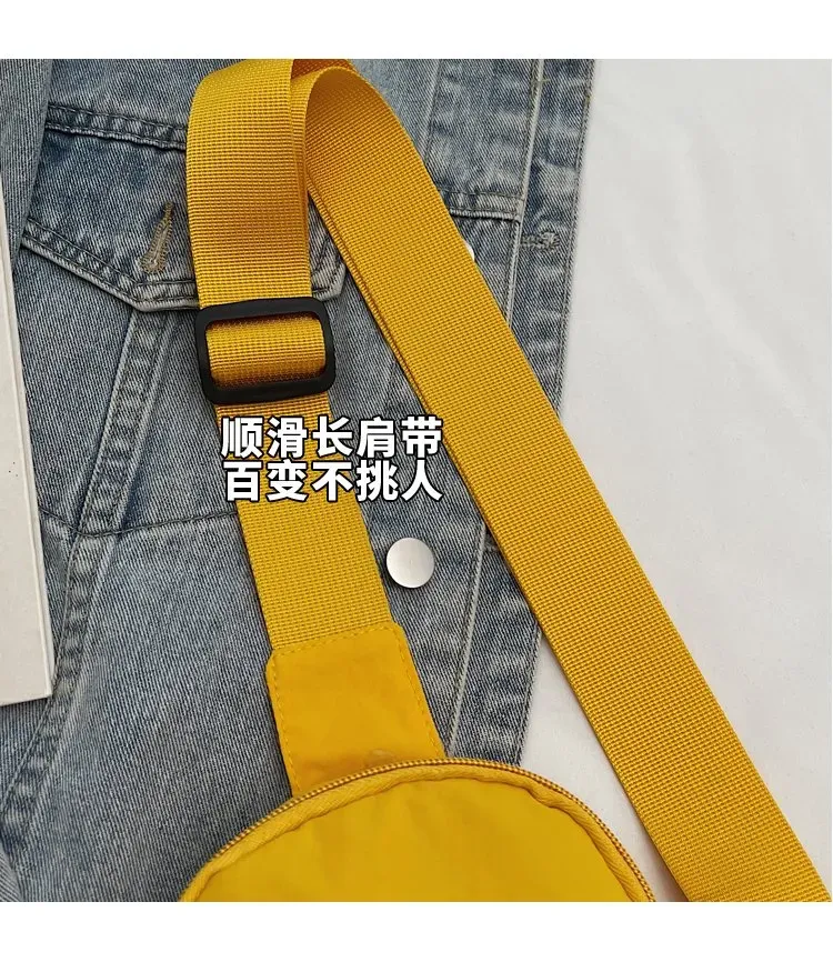 Tas Selempang Wanita Bahan Kain Polos Warna Kuning Bentuk Kotak Tali Lebar Grosir Import