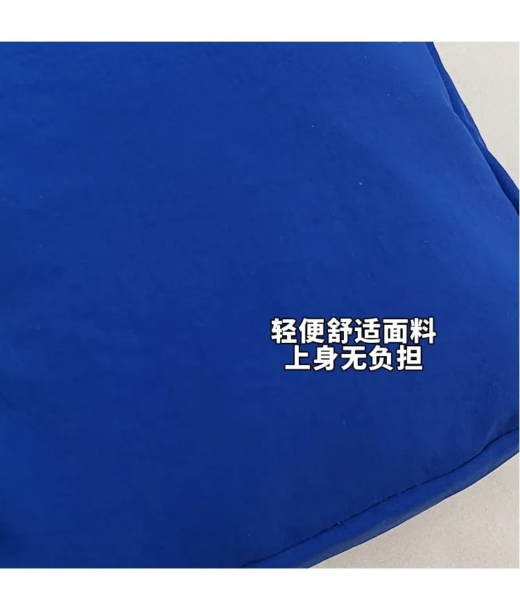 Tas Selempang Wanita Bahan Nylon Polos Warna Biru Bentuk Kotak Tali Lebar Grosir Import