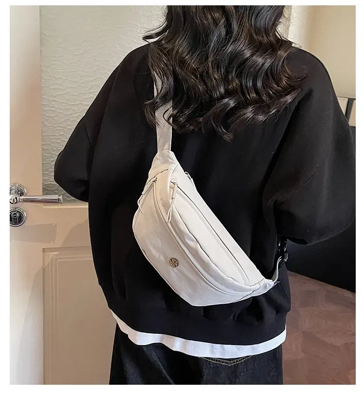 Tas Selempang Pria Bahan Nylon Polos Warna Abu-Abu Bentuk Kotak Tali Panjang Stok China