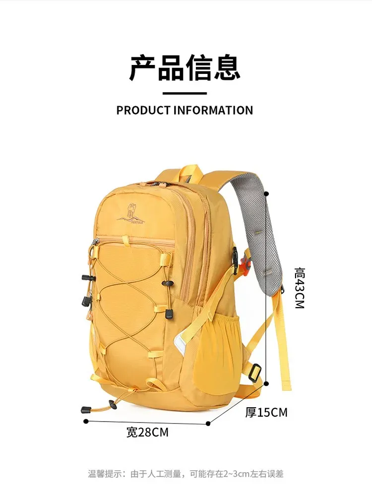 Tas Ransel Wanita Bahan Nylon Polos Warna Kuning Bentuk Kotak Tali Lebar Grosir Import