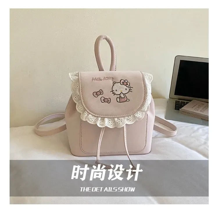 Tas Ransel Wanita Bahan PU Sintetis Motif Print Warna Pink Bentuk Kotak Tali Koleksi Reseller