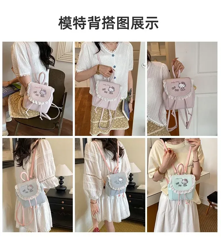 Tas Ransel Wanita Bahan PU Sintetis Motif Print Warna Pink Bentuk Kotak Tali Koleksi Reseller