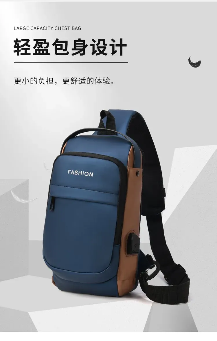 Tas Selempang Pria Bahan Nylon Polos Warna Hitam Bentuk Kotak Tali Lebar Pilihan Reseller