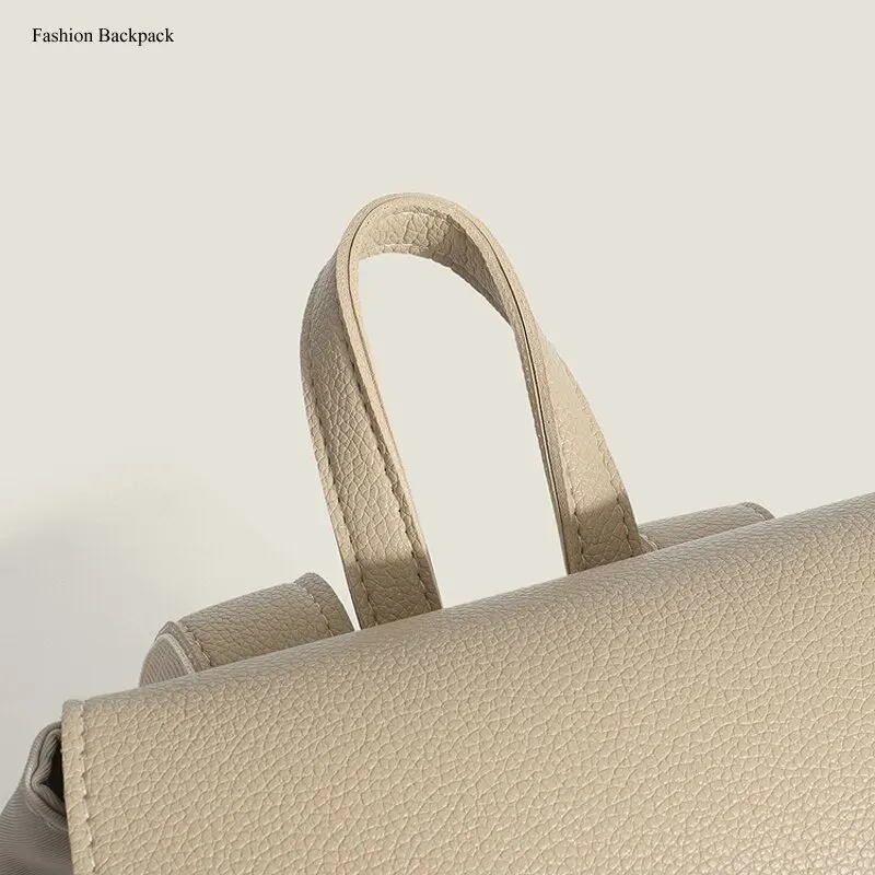 Tas Ransel Wanita Bahan Nylon Polos Bentuk Kotak Tali Panjang Resleting Harian Grosir Import