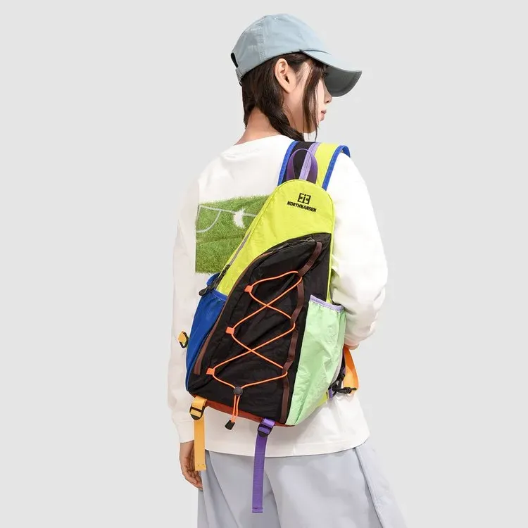 Tas Ransel Wanita Bahan Nylon Polos Warna Pink Bentuk Kotak Tali Lebar Resleting Harga Grosir