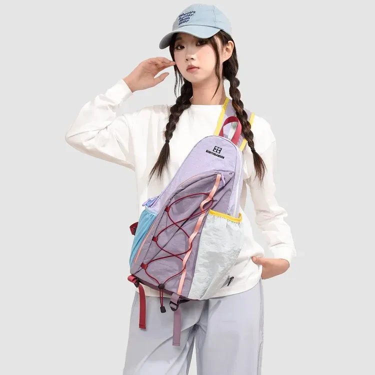 Tas Ransel Wanita Bahan Nylon Polos Warna Pink Bentuk Kotak Tali Lebar Resleting Harga Grosir